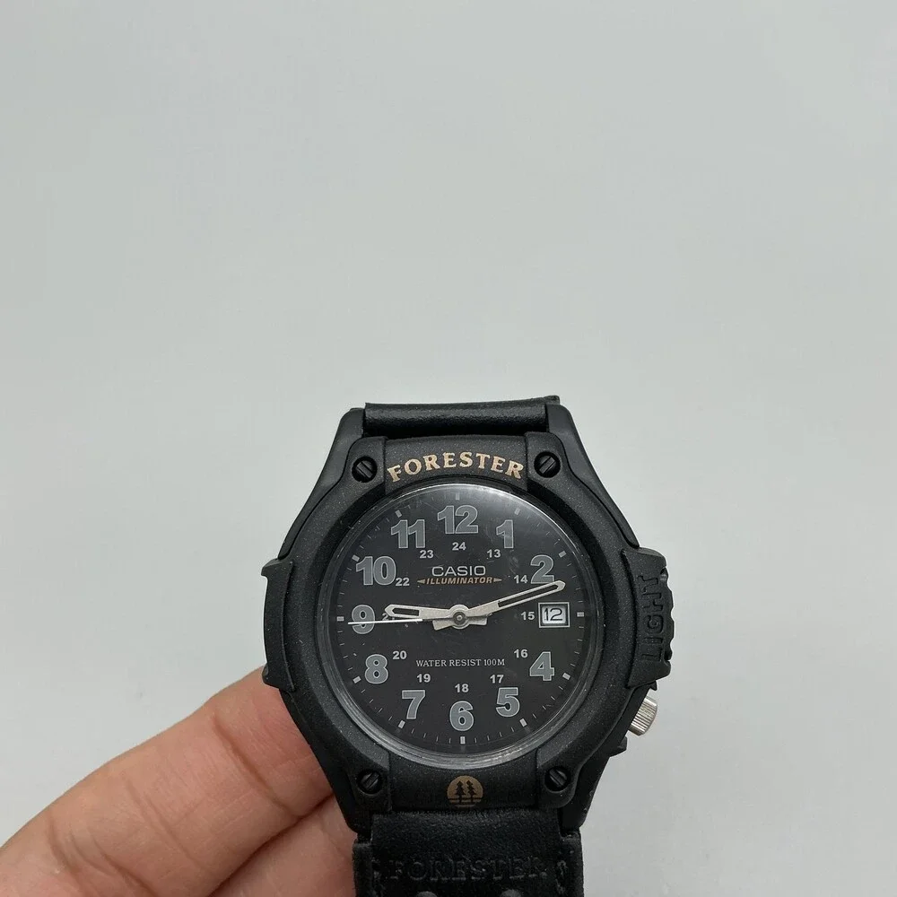 Vintage Casio Forester FT-500 Men Watch 41mm Black Nylon Illuminator New Battery